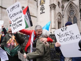 Approximately 100 people gathered in front of the court to hear the verdict